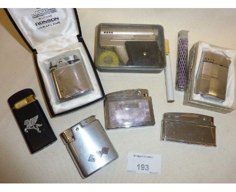 Vintage lighters inc. an IMCO pocket petrol lighter in the form of a pistol - made in Austria, The Gunlite, still in original