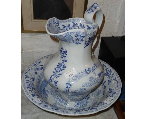 Masons Ironstone blue &amp; white jug &amp; basin