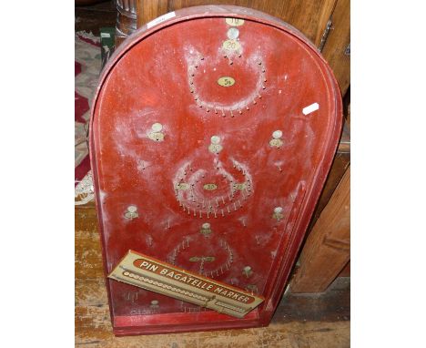 A pin Bagatelle game with bagatelle marker scoreboard