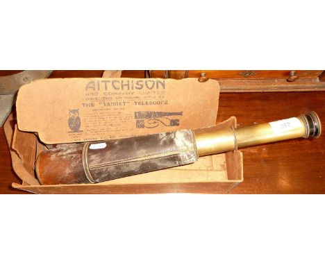 Victorian Aitchison &amp; Co, 2 drawer "Target" telescope with original card box