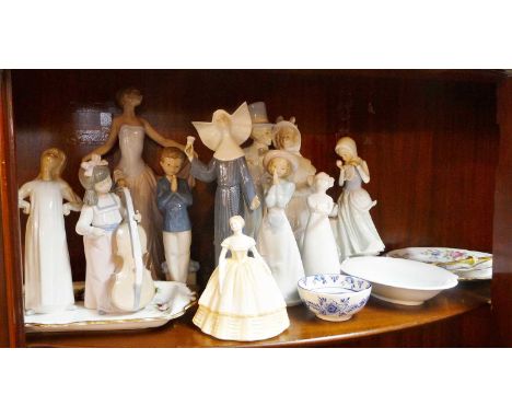 Assorted Lladro and Nao china figurines and other china