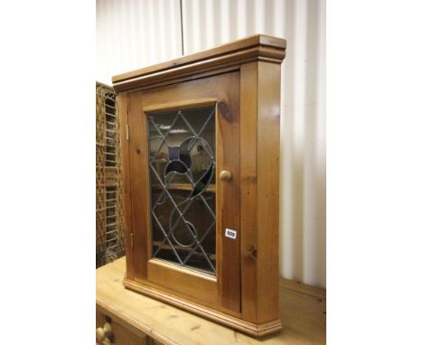 Glazed Pine Corner Cabinet with shelf