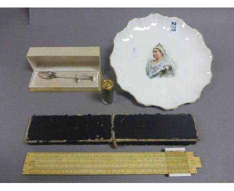 Doulton Burslem Queen Victoria Plate, Vintage Magic Pocket Savings Bank, Boxed Sugar Nips and a Cased 'Unique Universal II' S