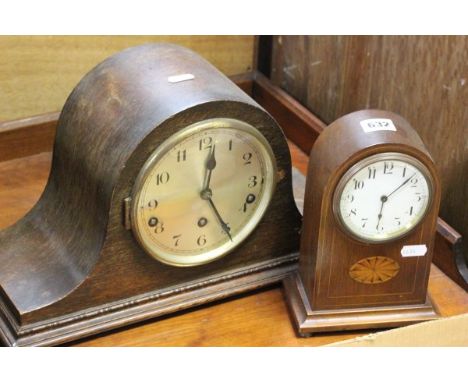 Edwardian Mahogany Mantle Clock and a 1930's Oak Cased Mantle Clock