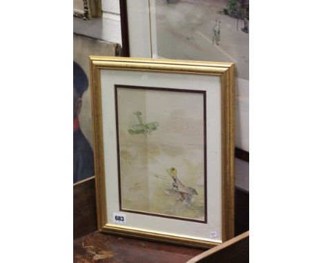 Coloured Framed Print of a World War I Dog Fight
