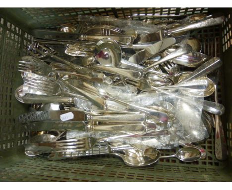 Quantity of Flatware including Silver Spoons and Silver Plate