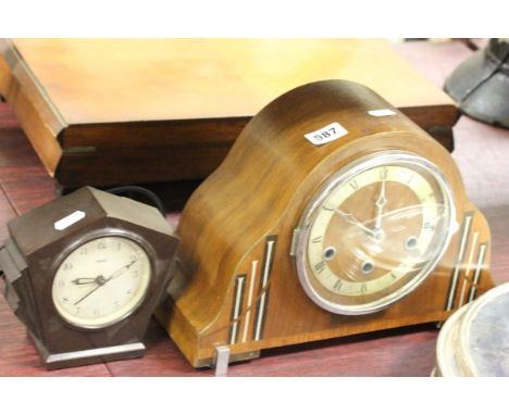 Westminster Chime Mantle Clock together with a Ferranti Electric Clock