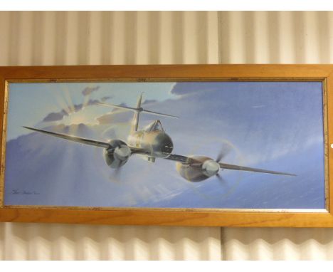 Theo Fraser, Oil on Canvas, Guild of Aviation Artists Label to verso 'Cross-Channel Sweep' signed lower left