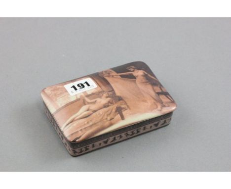 French Ceramic Lidded Box with Erotic Design
