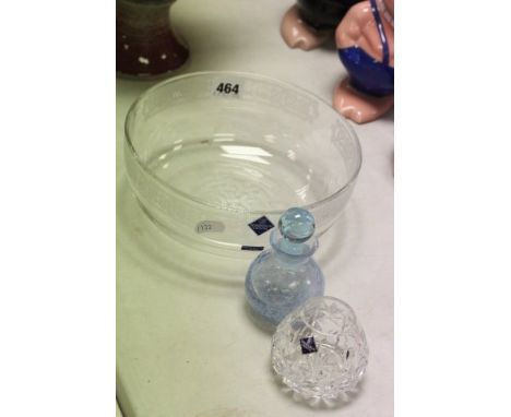 Boxed Edinburgh Crsytal Fruit Bowl and a Smaller Bowl plus a Boxed Caithness Scent Bottle