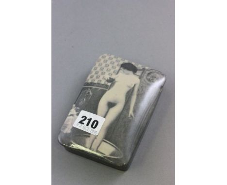 French Ceramic Lidded Box with Erotic Design