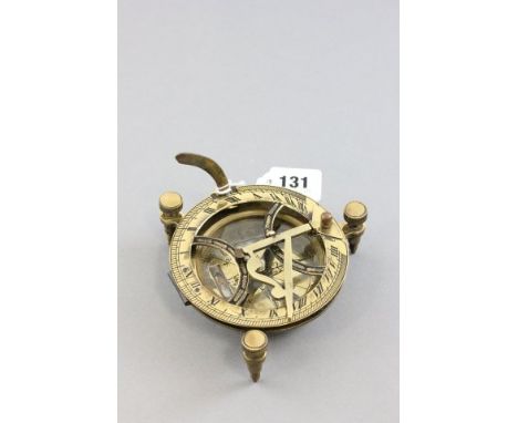 Brass Cased Replica Compass and Sun Dial