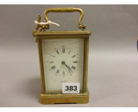Late 19th century French Brass Cased Carriage Clock