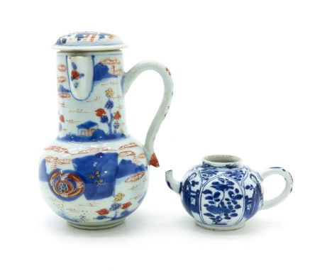 Including Imari decor and small blue and white decor teapot, Imari teapot is 16 cm. tall, in diverse conditions.