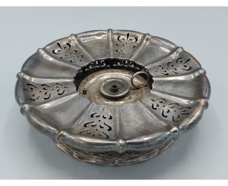 A William IV silver spirit burner by Paul Storr of circular pierced form with matching burner, London 1831, inscribed Storr a