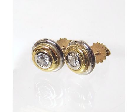 Diamond and yellow gold circular earrings Condition reports are not available for our Interiors Sale.