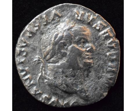 Vespasian (69-79AD), D enarius, Obverse G, Laureate bust r. VESPASIANVS AVG IMP CAESAR, R. Winged caduceus PON MAX TR P COS V