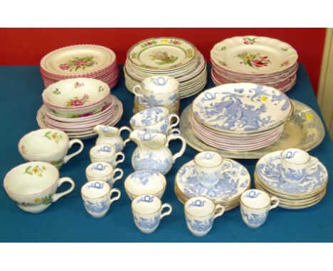 A collection of Luneville pottery, Royal Worcester blue dragon tea and coffee ware, Copeland Spode "Old Bow" ware aesthetic p