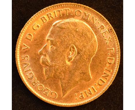 King George V, Half-Sovereign, 1911, Bare head l. R. St. George and dragon, London Mint, edge milled, gold, weight 3.9g, S.40