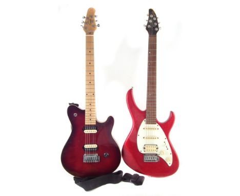 Tanglewood Baretta Jet Stream electric guitar, serial number 7055012, finished in red sparkle, also a Gould guitar both with 