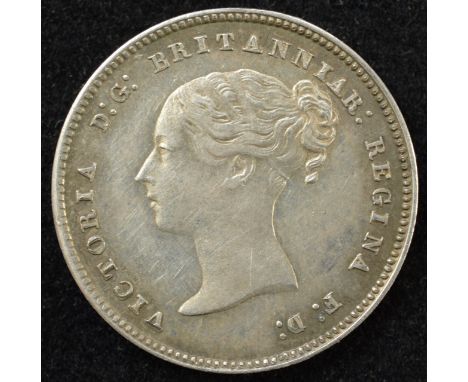 Queen Victoria, Crown, 1845, Young head l. R. Crowned shield, edge milled, silver, weight 28.2g, S.3882, F. together with Que