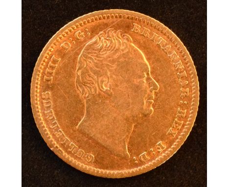 King William IV, Large-size Half-Sovereign, 1835, large size (19.4mm), bare head r. R. crowned shield and mantle, edge milled