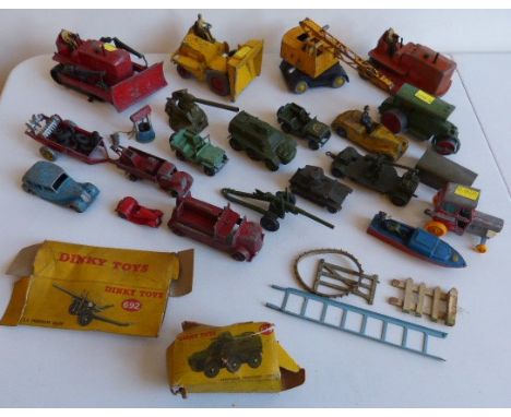 Dinky Toys 5.5 medium gun and armoured personnel carrier (With distressed box), Dinky Sunbeam Talbot, Triumph, Aveling-Barfor