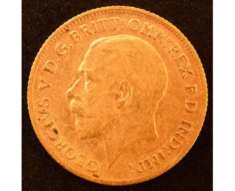 King George V, Half-Sovereign, 1911, Bare head l. R. St George and dragon, London Mint, edge milled, gold, weight 3.9g, S.400