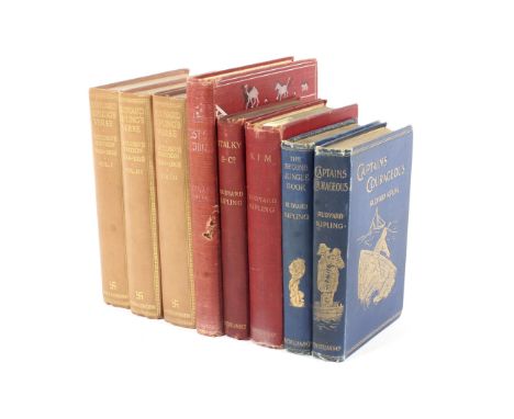Rudyard Kipling books. With six mixed first and early editions of Kipling novels, 
poems, children's books to include First E