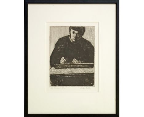 Peter Godfrey Coker RA, British 1926-2004- "Self Portrait"; etching, signed, titled and numbered 8/10 in pencil, 17x13cm, (ma