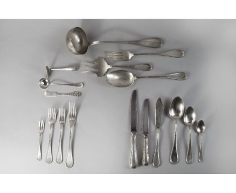 A Continental 800 standard silver suite of cutlery, to include six table forks, six table knives, six desert forks, six deser