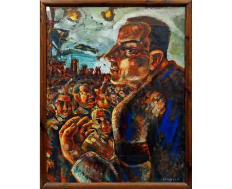 Peter Howson, Scottish b.1958- "The Unionist"; oil on paper, signed, 106x82cm, (may be subject to Droit de Suite) (VAT charge