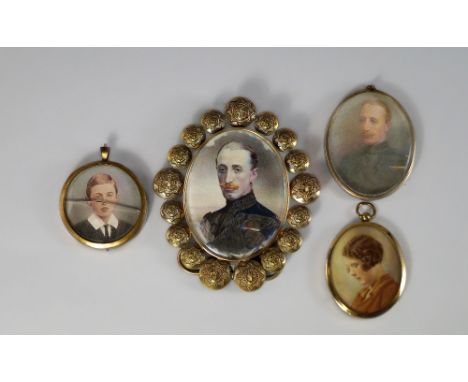 A Portrait Miniature, British School, early 20th century, depicting Major Ronald Anthony Markham, quarter-length in uniform t