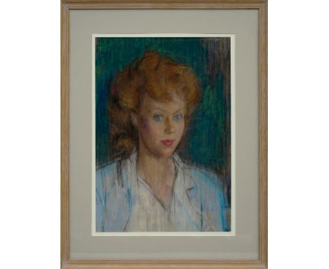 Ruskin Spear RA, British 1911-1990- Portrait of Lucy Philips nee Joad, c.1944-45; coloured pastel, 46.5x33cm, (may be subject
