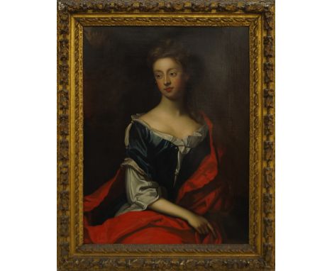 Circle of Sir Godfrey Kneller Bt., German/British 1646-1723- Portrait of Lady Sophia Osborne, Baroness Lempster, seated half-