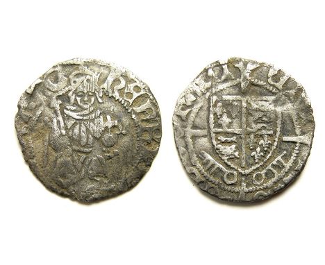 Henry VII Sovereign Penny.1485-1509 AD. Size: 15mm, 0.68g. Obverse: King seated facing on throne, single pillar. No mint mark