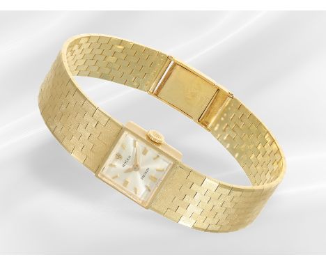 Armbanduhr: seltene, elegante vintage Rolex "Precision" Damenuhr, 18K Gelbgold, um 1960: Ca. 18,5cm lang, ca. 42,5g, 18K Gelb