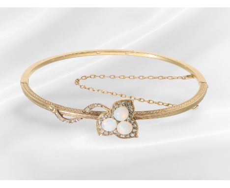 Armband/Armreif: seltener und hochwertiger Antikschmuck aus 14K Gold, vermutlich Österreich/Ungarn: Ca. Ø58mm, ca. 14g, 14K G