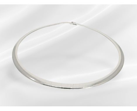 Eleganter, italienischer und ehemals teurer vintage Omega-Halsreif aus 14K Weißgold: Ca. 49cm lang, ca. 53,6g, 14K Weißgold, 
