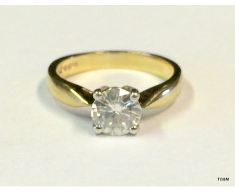 9Ct Gold Mosanite Solitaire Ring Size J