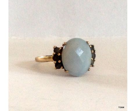 9ct  Moon Stone Ring  Size J