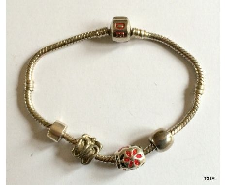 Silver Devil Pandora Style Bracelet