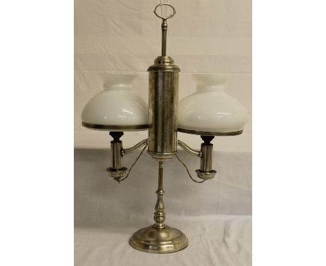 Miller & Sons Piccadilly Silver Plated Student Lamp C1880. 54 X 37Cm