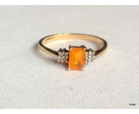 A 9ct gold diamond shoulder ring size P