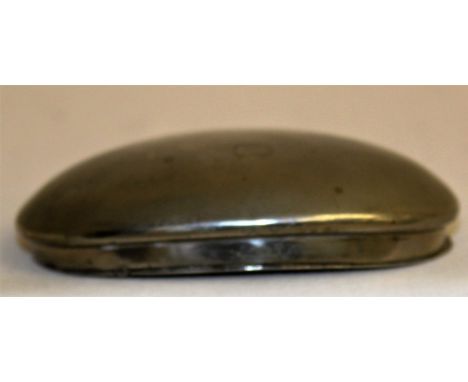 C19 Pewter Snuff Box With Engraved Decoration To The Lid 1.5 X 8 X 5Cm