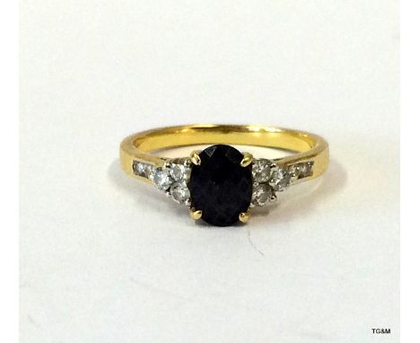 9ct gold sapphire and diamond ring size L