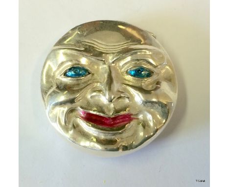 A Silver And Enamel Two Faced Vest Case