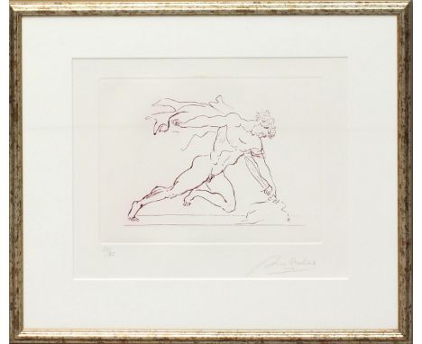 Breker, Arno (1900 Elberfeld-Düsseldorf 1991) Männerakt "Atlas". Radierung, re. u. mit Bleistift sign. und li. u. Ex. 54/75. 