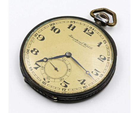 Herrentaschenuhr "International Watch Co. Schaffhausen". 900/000 Silbergehäuse mit Streifengravuren und reliefiertem Rand, ge