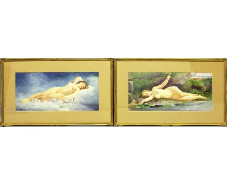 Faivre, T./Lematte, E. (um 1900/Anf. 20. Jh.) Pendants mit allegorischen Darstellungen von Tag und Nacht in Form weiblicher A